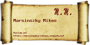 Marsinszky Mikes névjegykártya